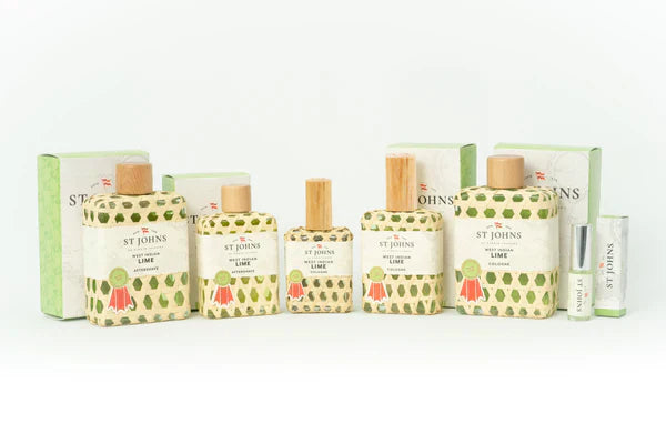 St Johns West Indian Lime cologne bottles in various sizes, perfect for any occasion.