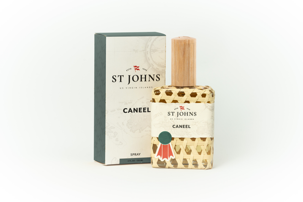 St Johns West Indian Lime Cologne bottle with vibrant green accents and island-inspired packaging.