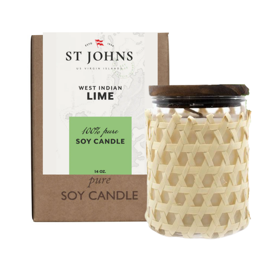 Lime Soy Candle by St Johns, hand-poured with fresh citrus fragrance.